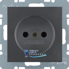 Розетка без з/к, защ.контактов, антрацит, 16А/250V B.х
