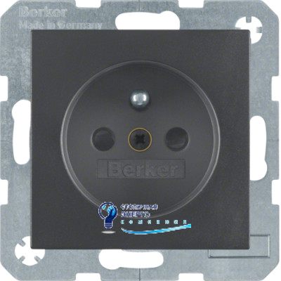 Розетка з центральним з/к, антрацит, 16А/250V B.х