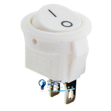 Переключатель KCD5-2-101 WH/WH 1 клав. круглый, миниатюр. (белый)