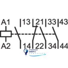 Контактор корпусный 4P, 3НО+1НЗ, 24V-АС, 4А AC-15