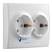 Розетка 2X із заземленням «LESYA», білий