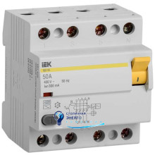 Дифференциальное реле (УЗО) ВД1-63 4Р 50А 300мА IEK