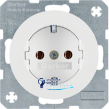 Розетка с заземлением, 16А/250V, полярная белизна, R.x