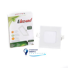 Панель светодиодная квадратная, 3W 6400K, 240lm