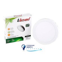 Панель светодиодная круглая, 12W накладная 6400K, 950lm