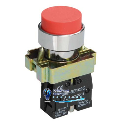 Кнопка управления LAY5-BL42 без подсветки красная 1р IEK