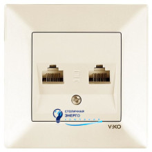 Розетка VIKO двойная компьютерная Meridian MERIDIAN 90970234-WH Кремовый