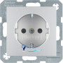 Розетка с з/к, защ.контактов, алюминий, 16А/250V B.х