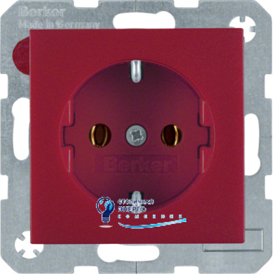 Розетка із з/к, червона матова, 16А/250V B.х