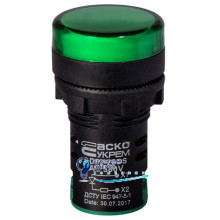 Сигнальная арматура AD22-22DS зеленая 380V АC