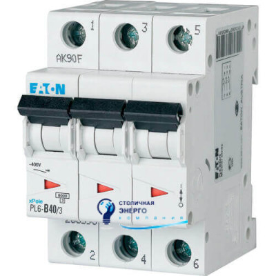 Автоматический выключатель Eaton Moeller PL6-B40/3