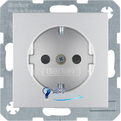 Розетка с з/к, защ.контактов, алюминий, 16А/250V B.х