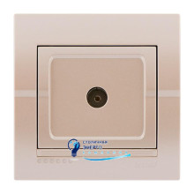 Розетка TV концевая «DERIY», жемчужно-белый металлик