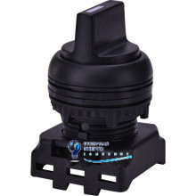 Перекл. поворотн. EGS3I-NN024C-R (3-х поз., с фикс. 1-0-2, 45°, с модулем LED, 24V AC/DC, красный)