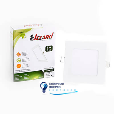 Панель светодиодная квадратная, 6W 6400K, 470lm