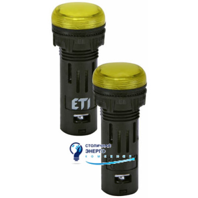 Лампа сигнальная LED матовая ECLI-16-024C-Y 24V AC/DC (Ø16мм, желтая)
