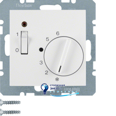Регулятор температуры помещения, 250V, полярная белизна матовая S.1/B.х