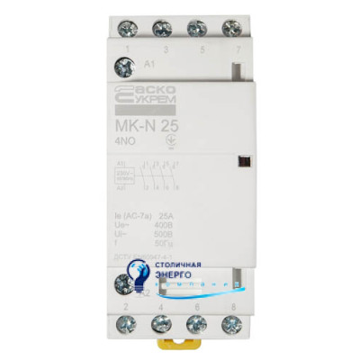 Контактор модульний MK-N 4P 25A 4NO 220V