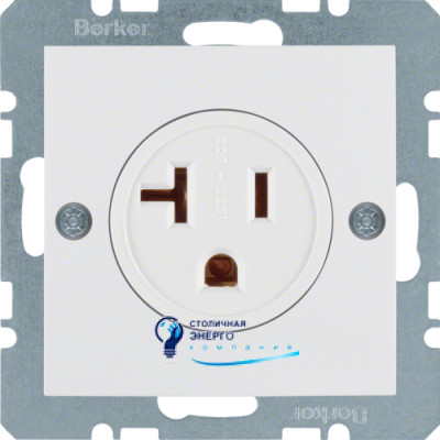 Розетка без з/к євро-американська, полярна білизна, 16А/250V S.1