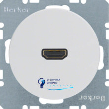 Розетка-HDMI, подключение сзади под углом 90°, полярная белизна, R.x