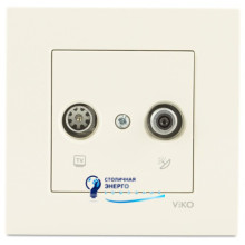 Розетка VIKO 2TV (телевиз. (TV+SAT) KARRE 90960185 Кремовый