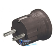 Вилка кабельная с торцевым вводом, 16А, 2Р+Е, IP20, черная