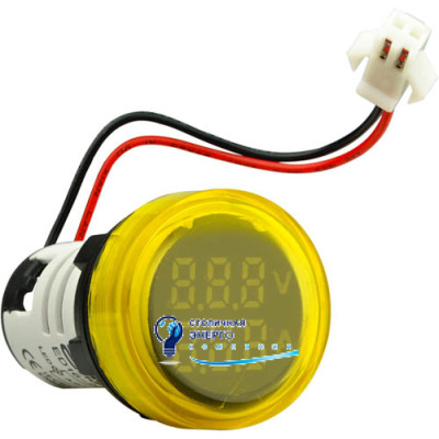 Амперметр/вольтметр цифровой ED16-22 VAD 0-100A, 50-500В (желтый)