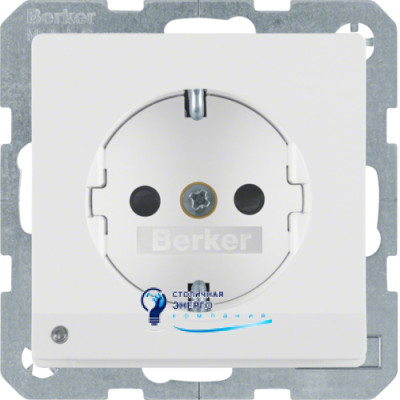 Розетка із з/к із захистом від дітей з LED-підсвіткою, 16А/250V, полярна білизна, Q.х