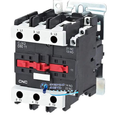 Контактор электромагнитный CNC CJX2-8011 37кВт NO+NC 220В 80А