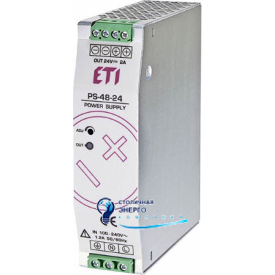 Блок питания PS-48-24 (Вход: 100-240V AC/140-340V DC; Выход: 24-28V DC/45W/2A)