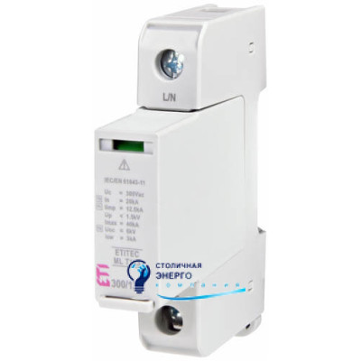 Ограничитель перенапряжения ETITEC ML T123 300/12,5 (1+0, 1P, TNC)