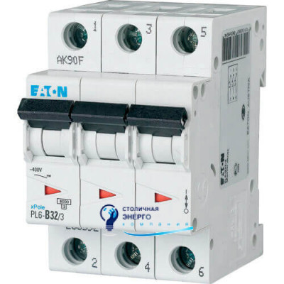 Автоматический выключатель Eaton Moeller PL6-D32/3