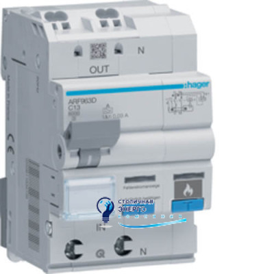 Дифавтомат выключатель с дуговой защитой AFDD, 1P+N 6kA C-13A 30mA A