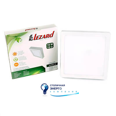 Панель светодиодная квадратная, 18W накладная 4200K, 1440lm