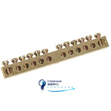 Шина PEN «Земля-ноль» 8х12мм 6/1 (6групп/крепеж по центру) IEK