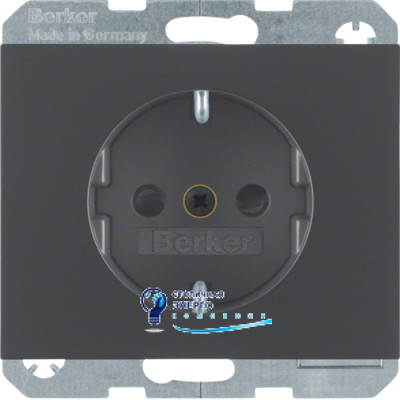 Розетка с з/к, защ.контактов, антрацит, 16А/250V K.1