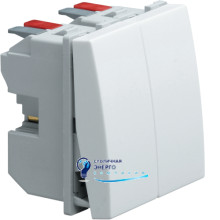 Выключатель 1-тактовый, 1НВ+1НВ «Systo» белый, 10А/250V