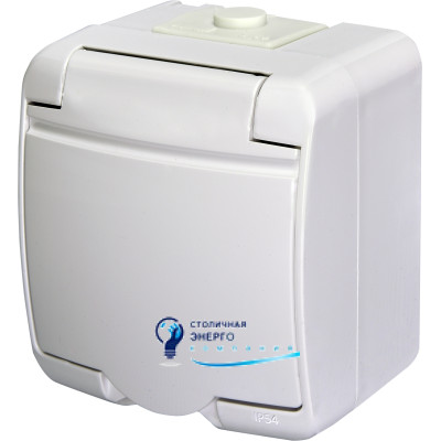 Розетка 1X Schuko, білий кришка, RHE-1s, IP44/54