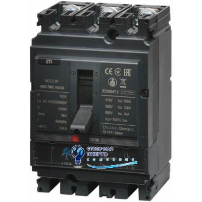 Автоматический выключатель NBS-TMS 160/3S 160A (50kA, (0.8-1)In/фикс.) 3P
