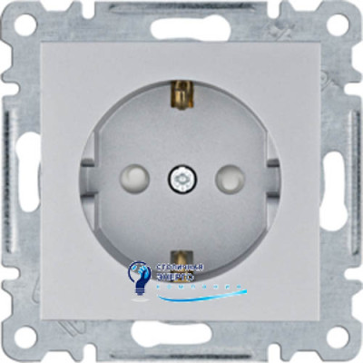 Розетка с заземлением с защитой контактов Lumina, серебро, 16А/230V