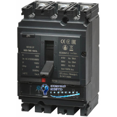 Автоматический выключатель NBS-TMS 100/3L 100A (36kA, (0.8-1)In/фикс.) 3P