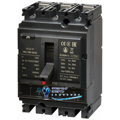 Автоматический выключатель NBS-TMS 100/3S 100A (50kA, (0.8-1)In/фикс.) 3P