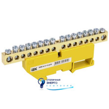 Шина PE «Земля» на DIN-изоляторе ШНИ-8х12-16-Д-Ж IEK