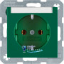 Розетка із з/к з полем для запису, зелена, 16А/250V S.1