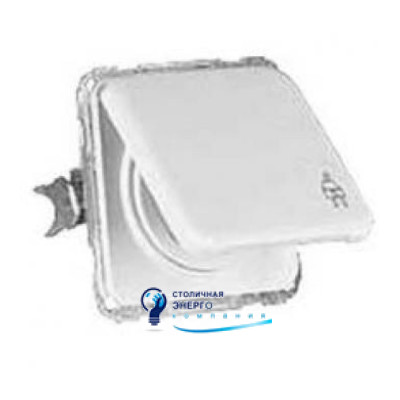Розетка с заземлением и крышкой, белая, FIORENA (винт) 16А/250V