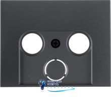 Накладка для антенной розетки 2/3 отв., антрацит, K.1