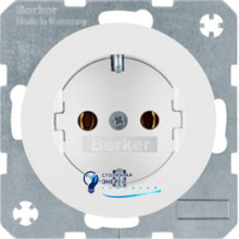 Розетка с заземлением, винтовые клеммы, 16А/250V, полярная белизна, R.x