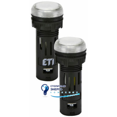 Лампа сигнальная LED матовая ECLI-16-240A-W 240V AC (Ø16мм, белая)