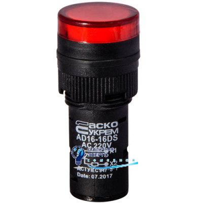 Сигнальная арматура AD16-16DS красная 220V АC