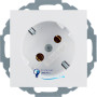 Розетка із з/к з нахилом на 45°, полярна білизна, 16А/250V S.1